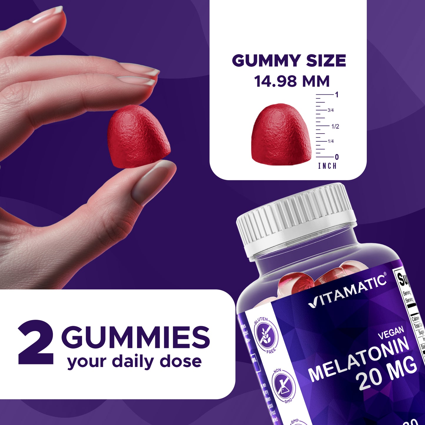 Melatonin 20mg - 60 Vegan Gummies