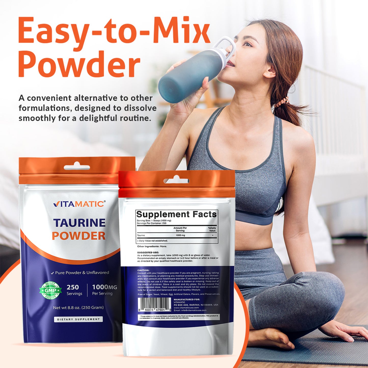 Pure Taurine 1000mg 250 Servings