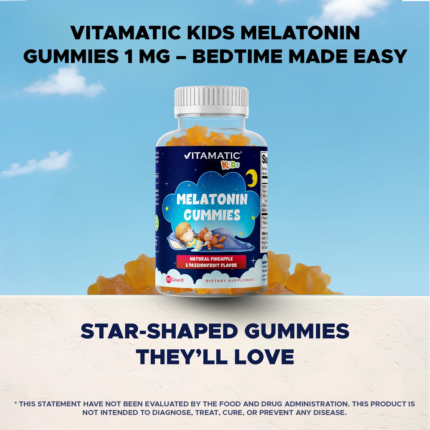 Sugar Free Kids Melatonin 1mg - 90 Gummies
