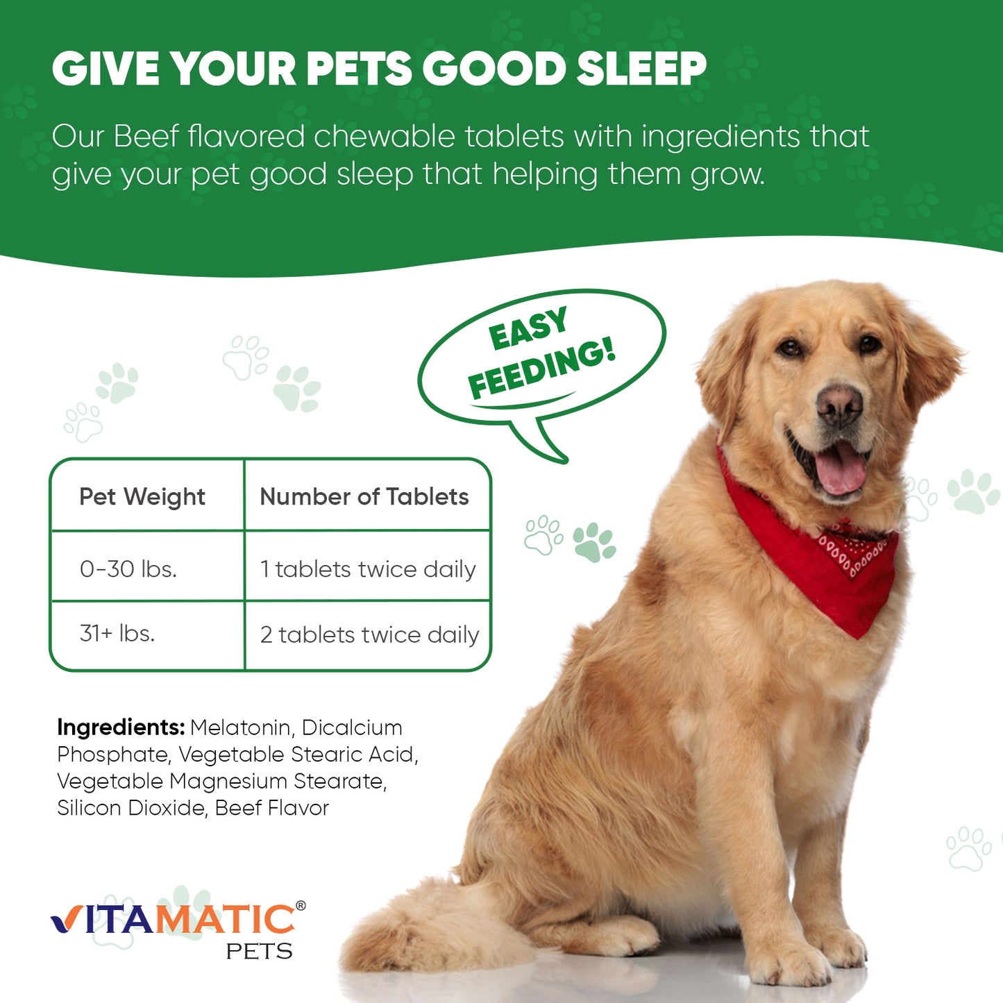 Melatonin for Dogs 6 mg - 120 Beef Flavored Chewable Tablets