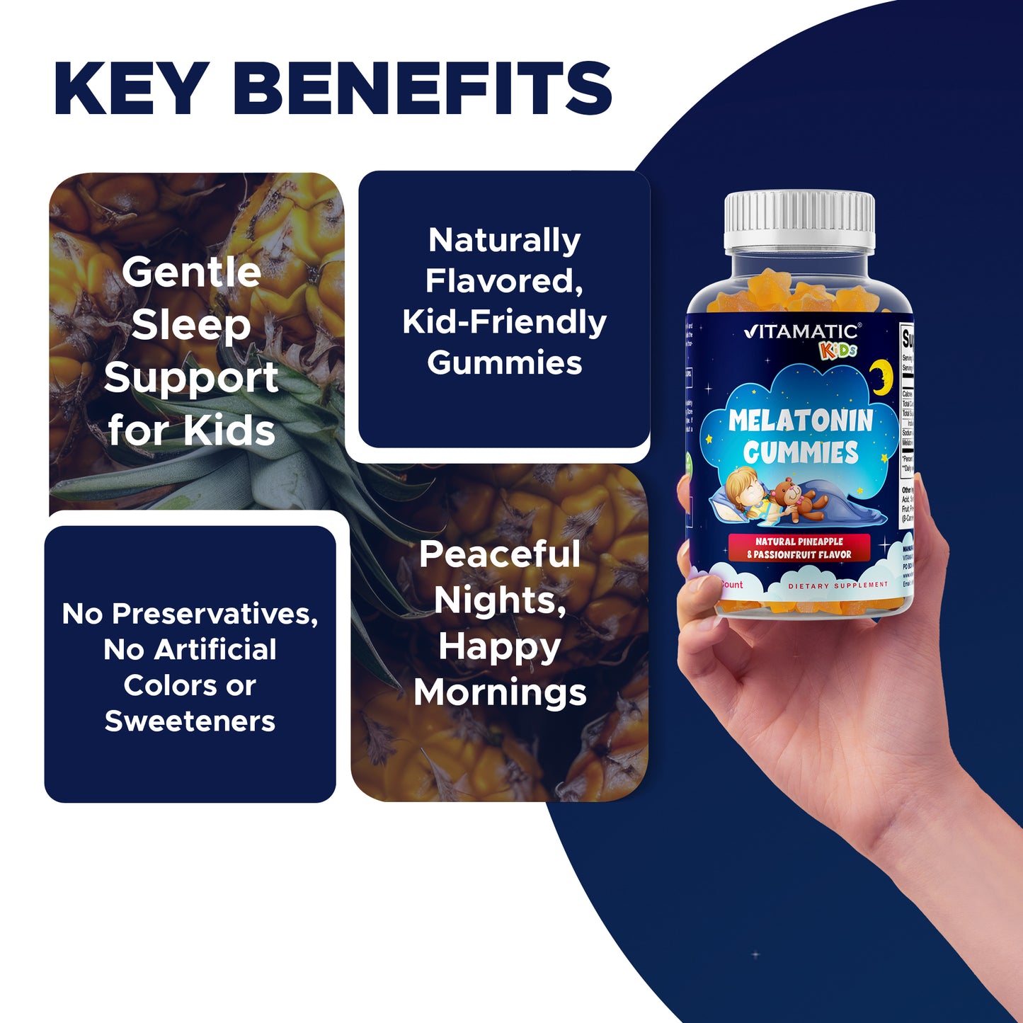 Sugar Free Kids Melatonin 1mg - 90 Gummies