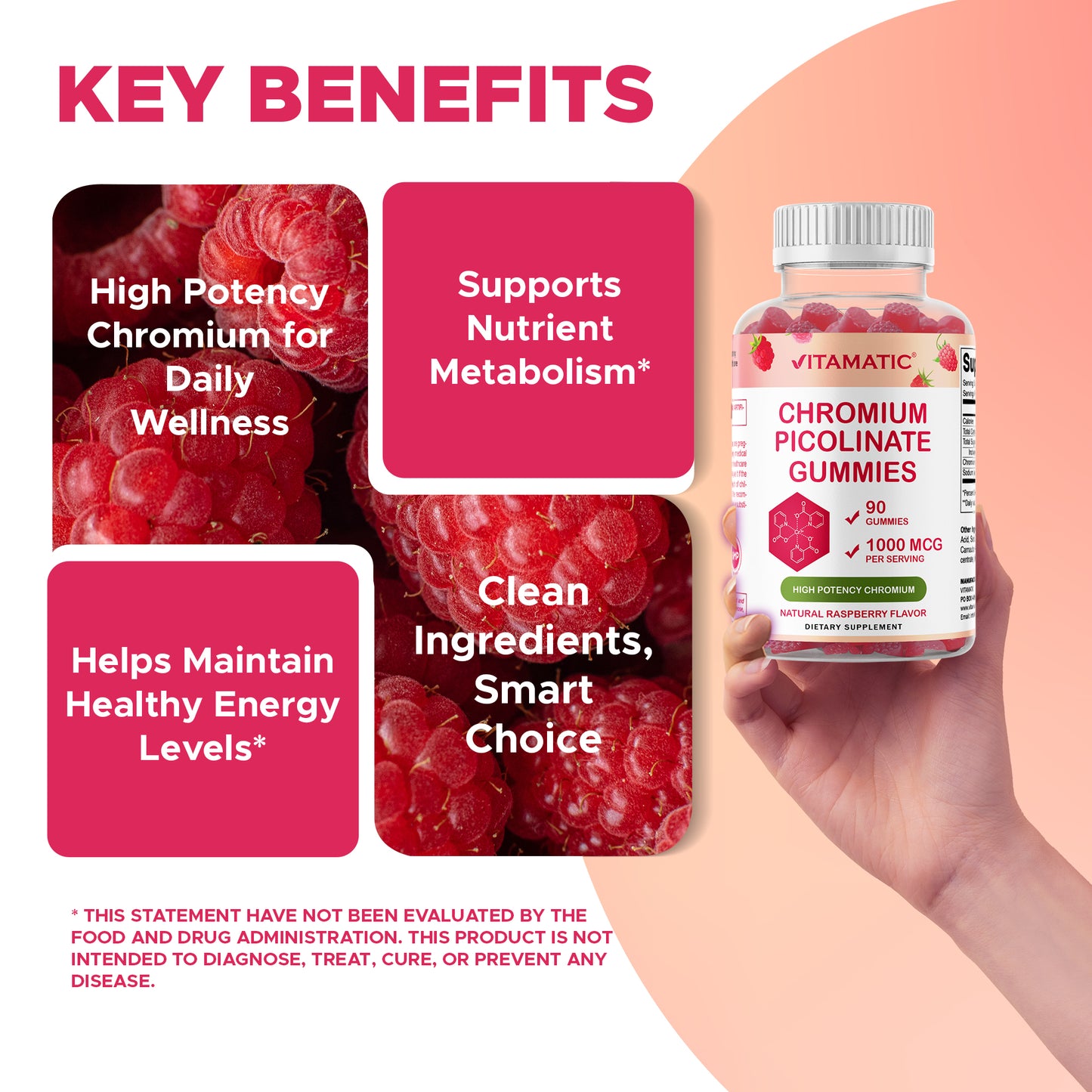 Vitamatic Chromium Picolinate 1000 mcg - 90 Gummies