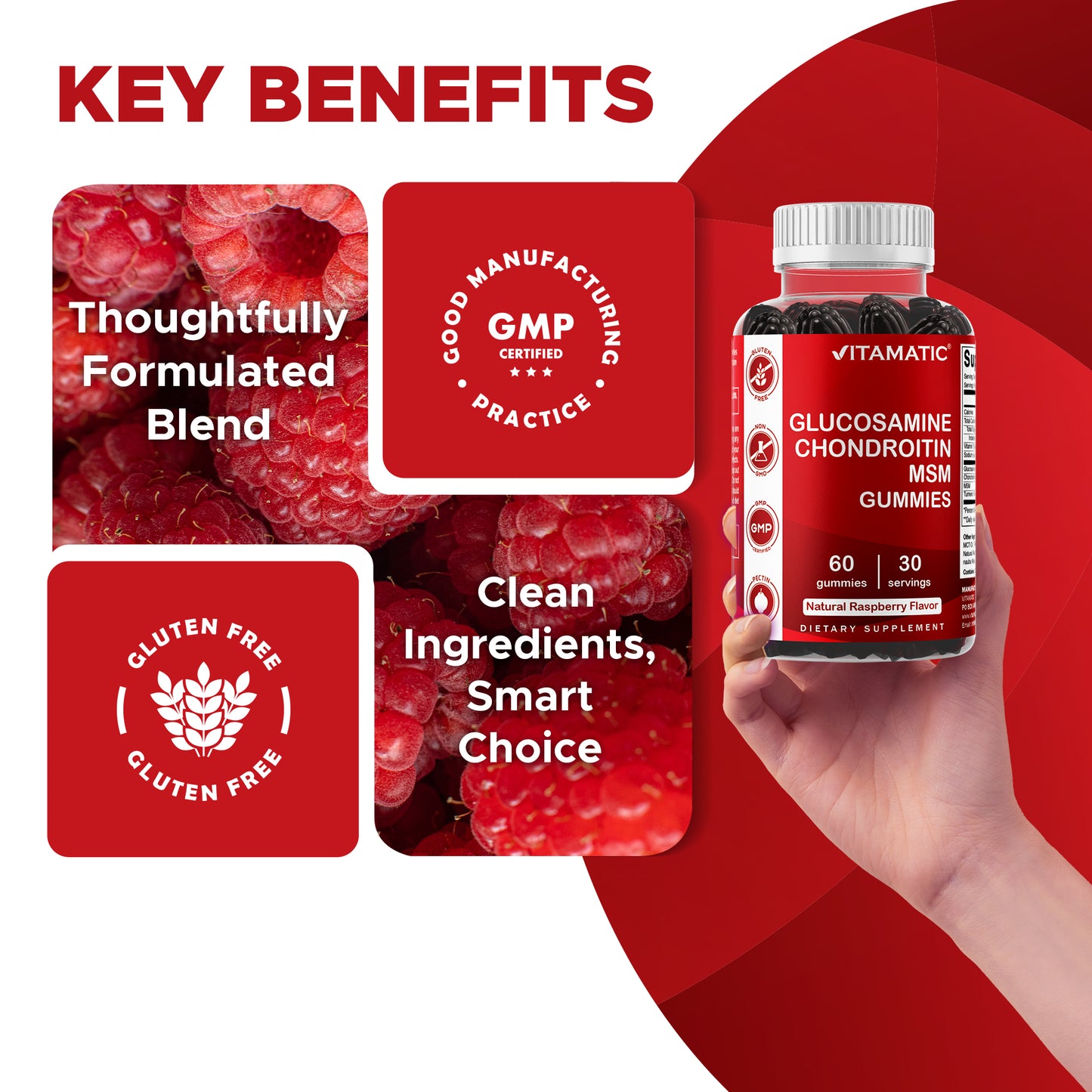 Glucosamine Chondroitin MSM & Vitamin E 60 Gummies