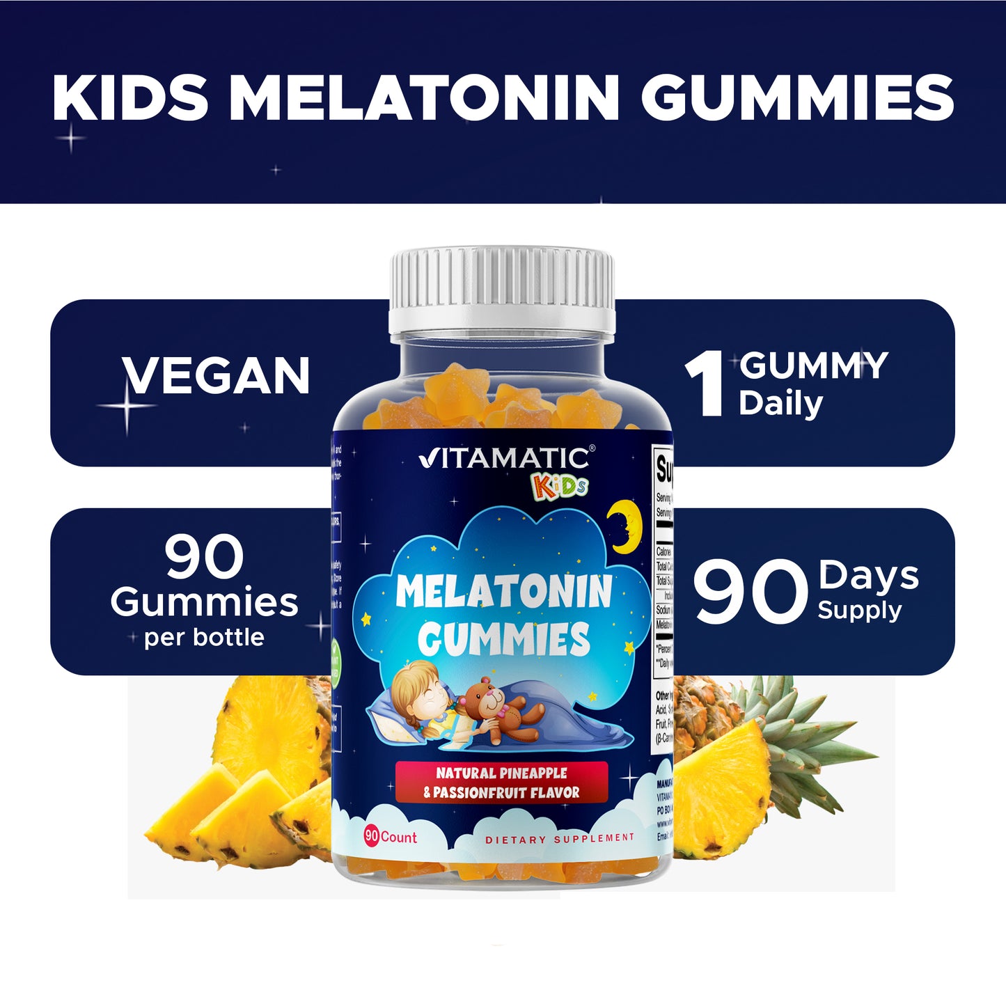 Sugar Free Kids Melatonin 1mg - 90 Gummies