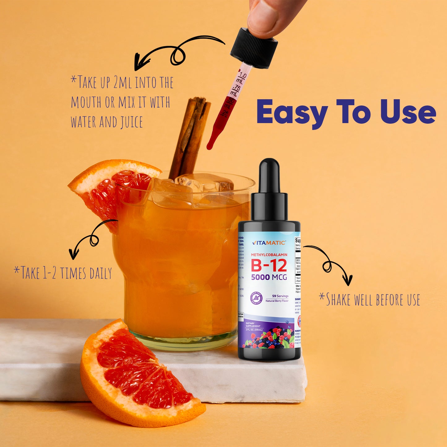Liquid B12 Methyl B12 5000 mcg 2 OZ