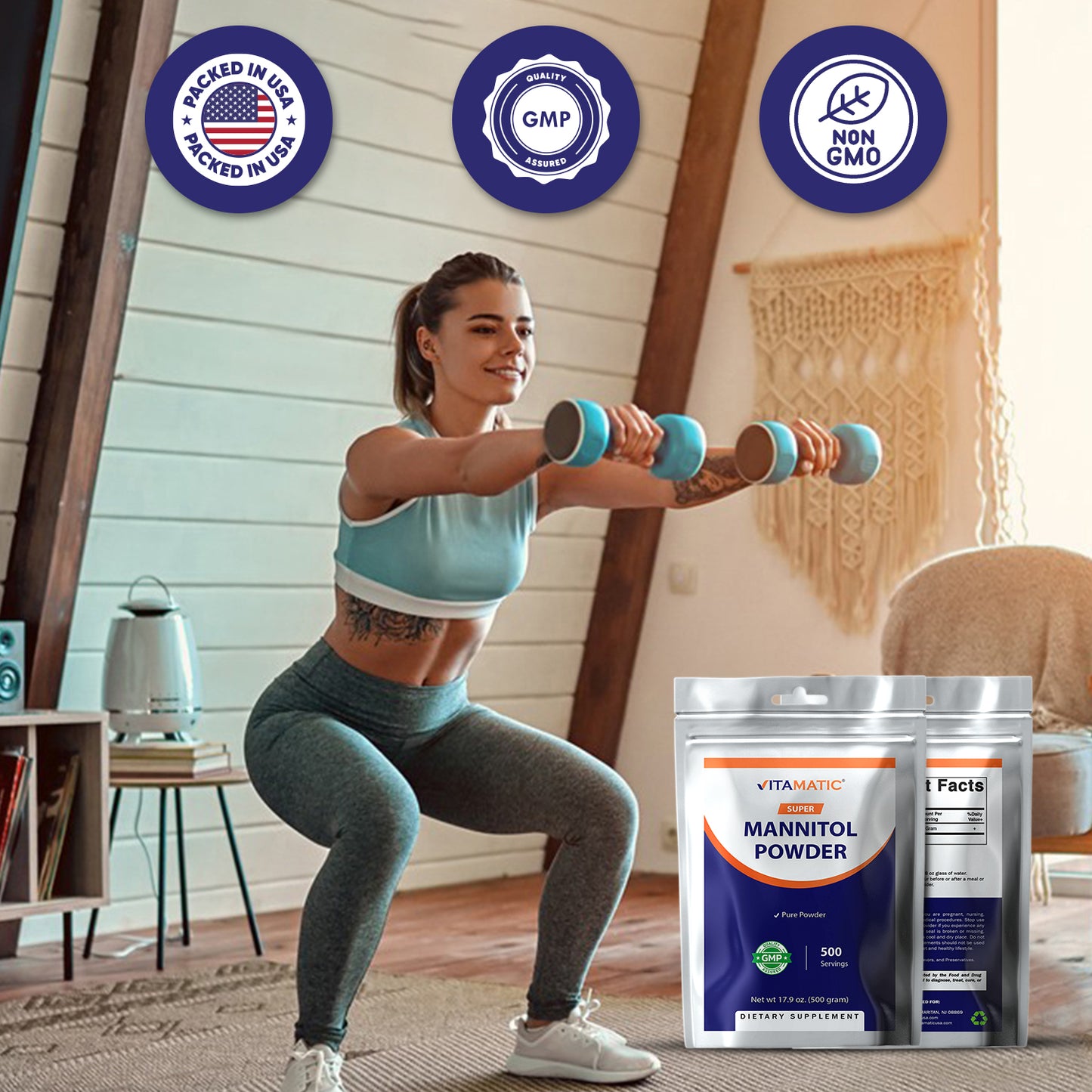Vitamatic Mannitol Powder-1000 mg per Servings