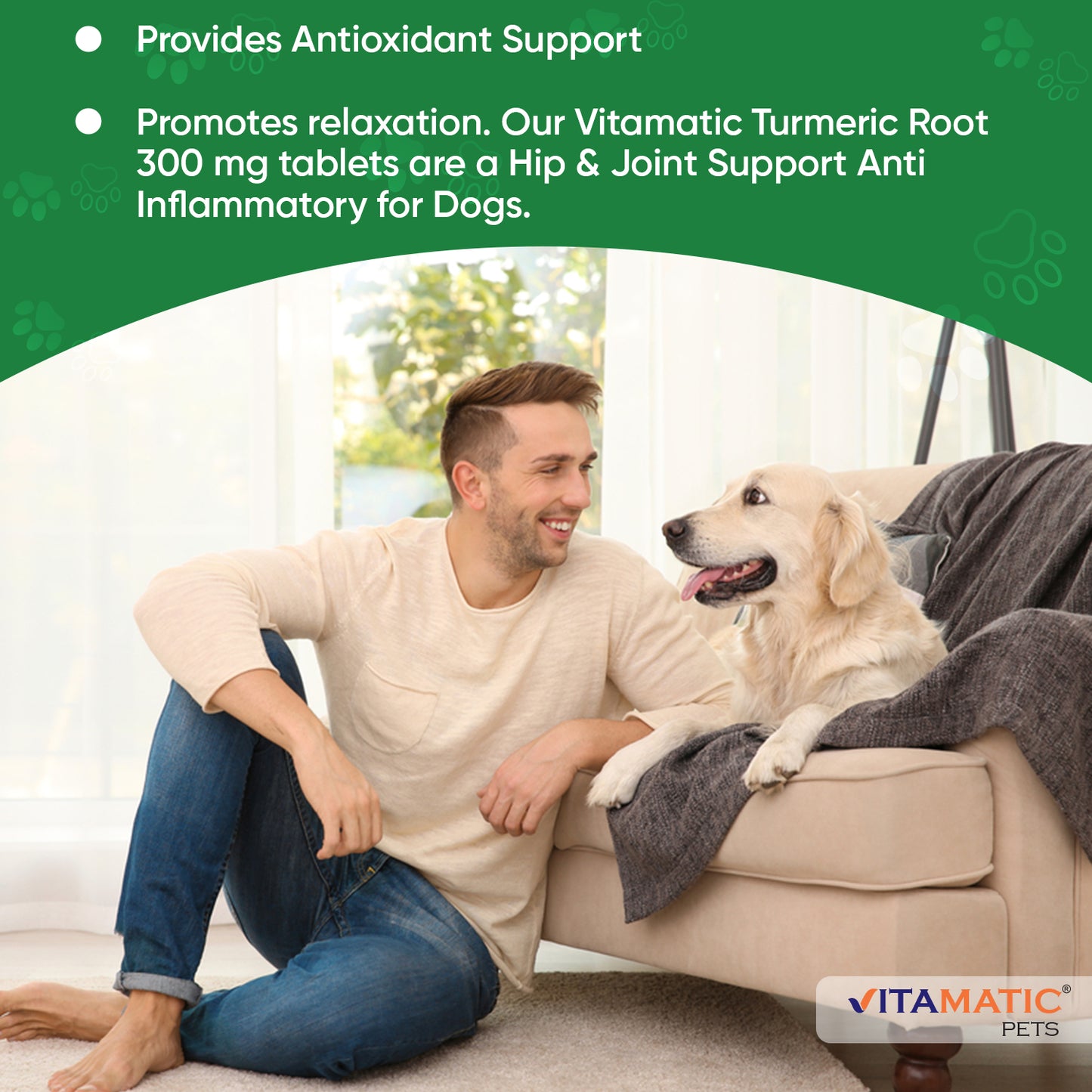 Turmeric for Dogs Anti Inflammatory Pain Relief 120 Chewable Tablets