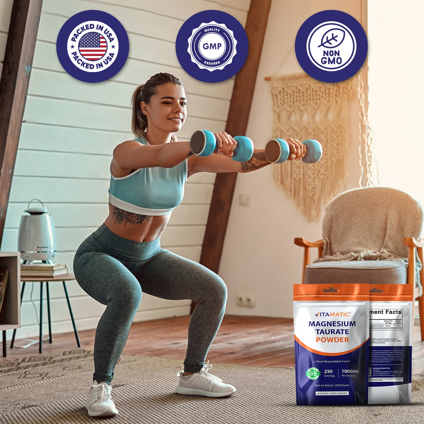 Magnesium Taurate 250gram Powder - 250 Servings
