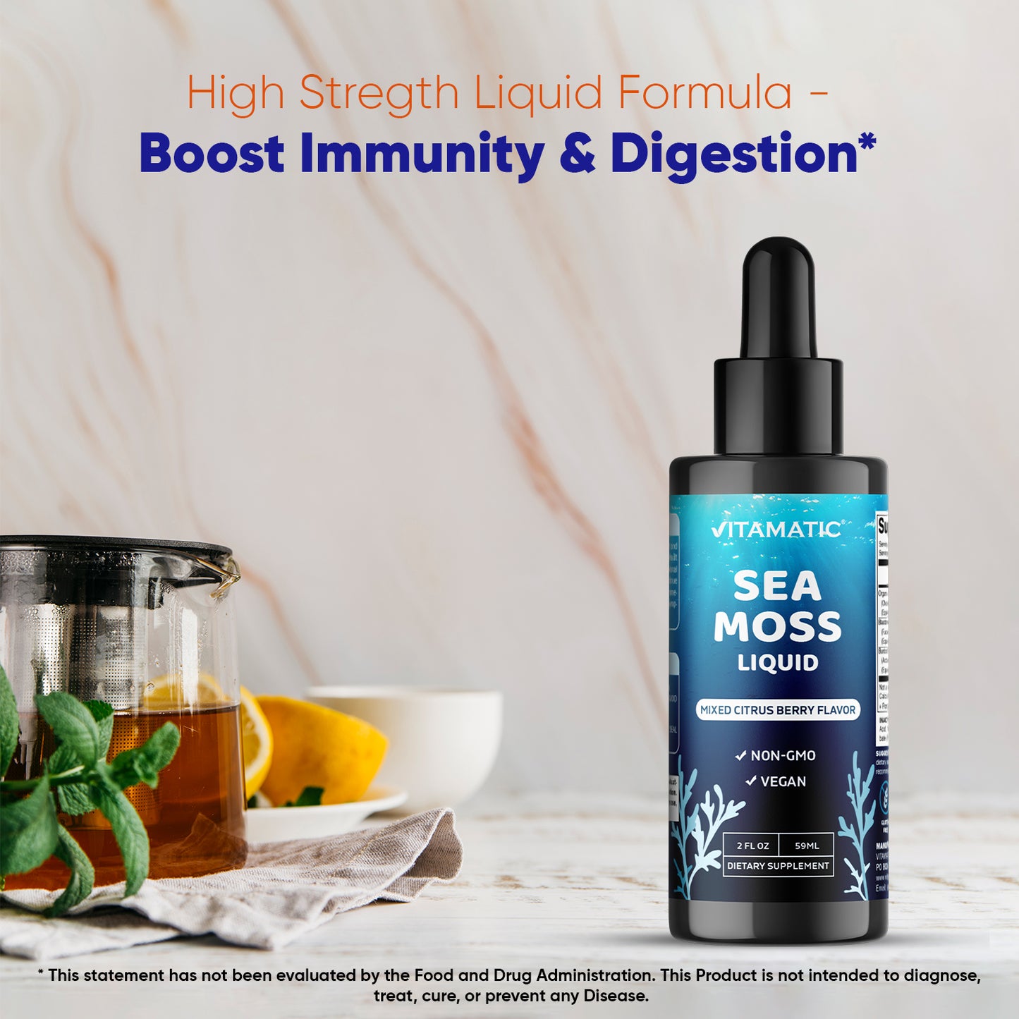 Liquid Organic Irish Sea Moss 2800 mg 2 FL OZ