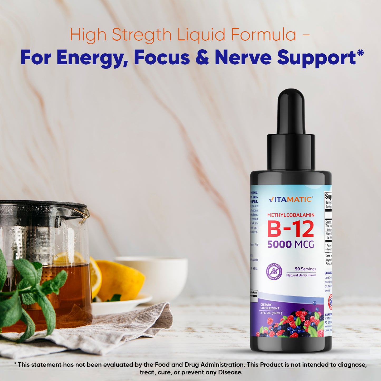 Liquid B12 Methyl B12 5000 mcg 2 OZ
