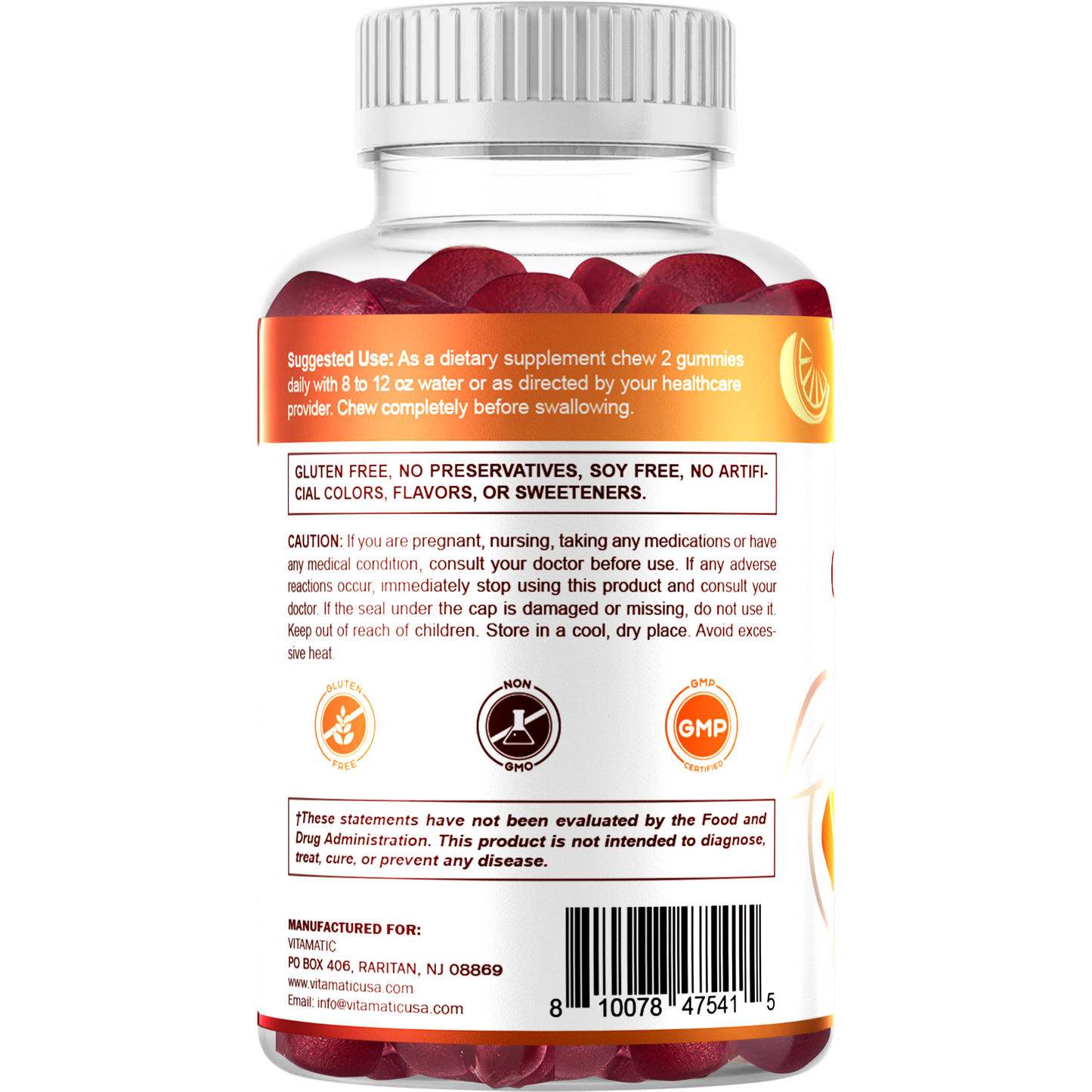 15 Day Cleanse Gummies, Senna, Cascara, Psyllium, Flaxseed, Aloe Vera, Licorice, MCT, Probiotic - 30 Gummies