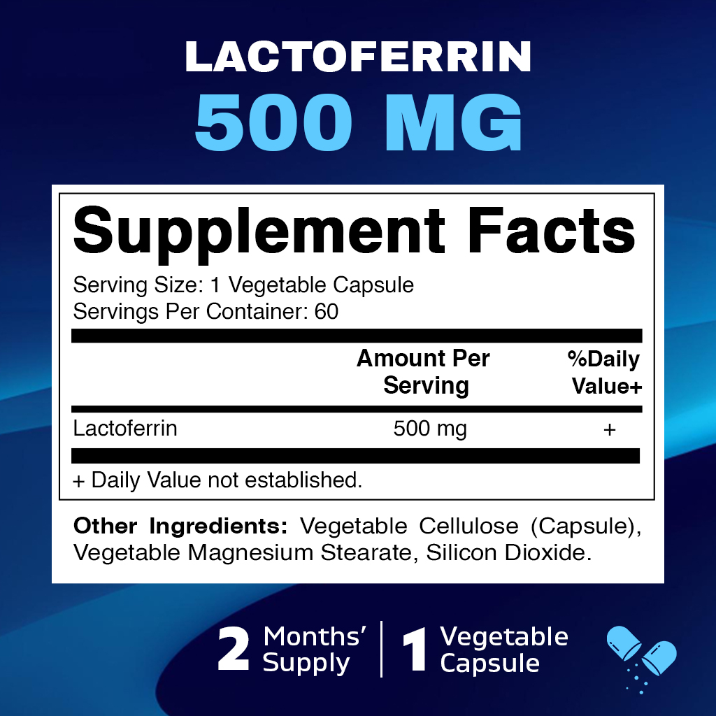 Lactoferrin 500 mg 60 Veg Capsules