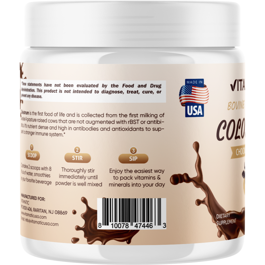 Bovine Colostrum 30% IgG Powder 30 Servings - Chocolate Flavor - 81 Gram