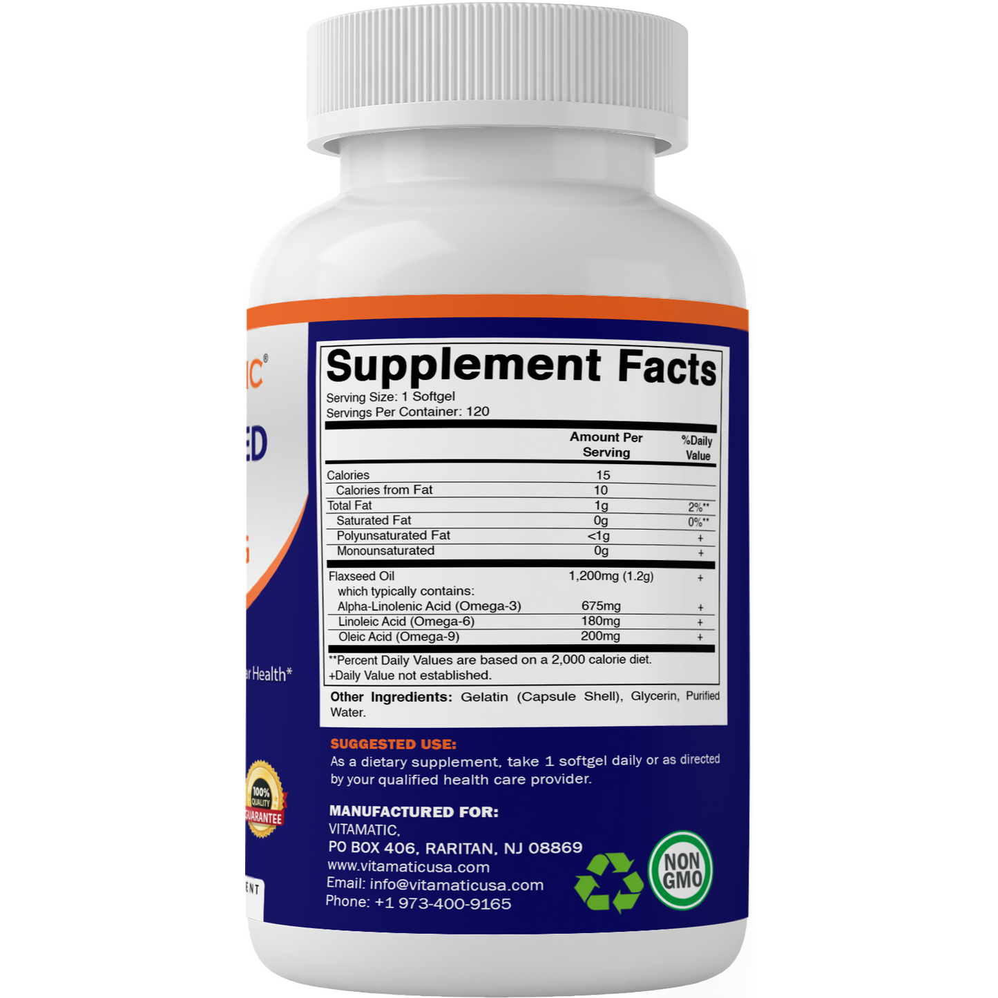 Flaxseed Oil 1200 mg 120 Softgels