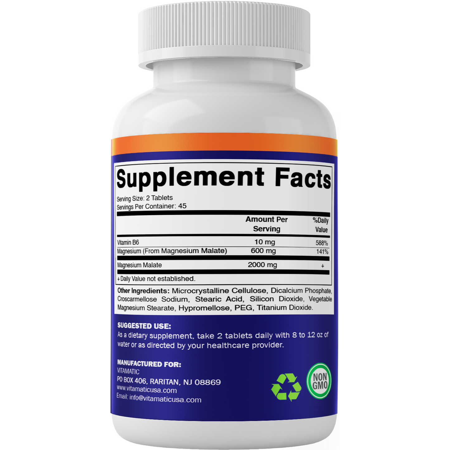 Magnesium Malate 2000mg 90 Vegetarian Tablets
