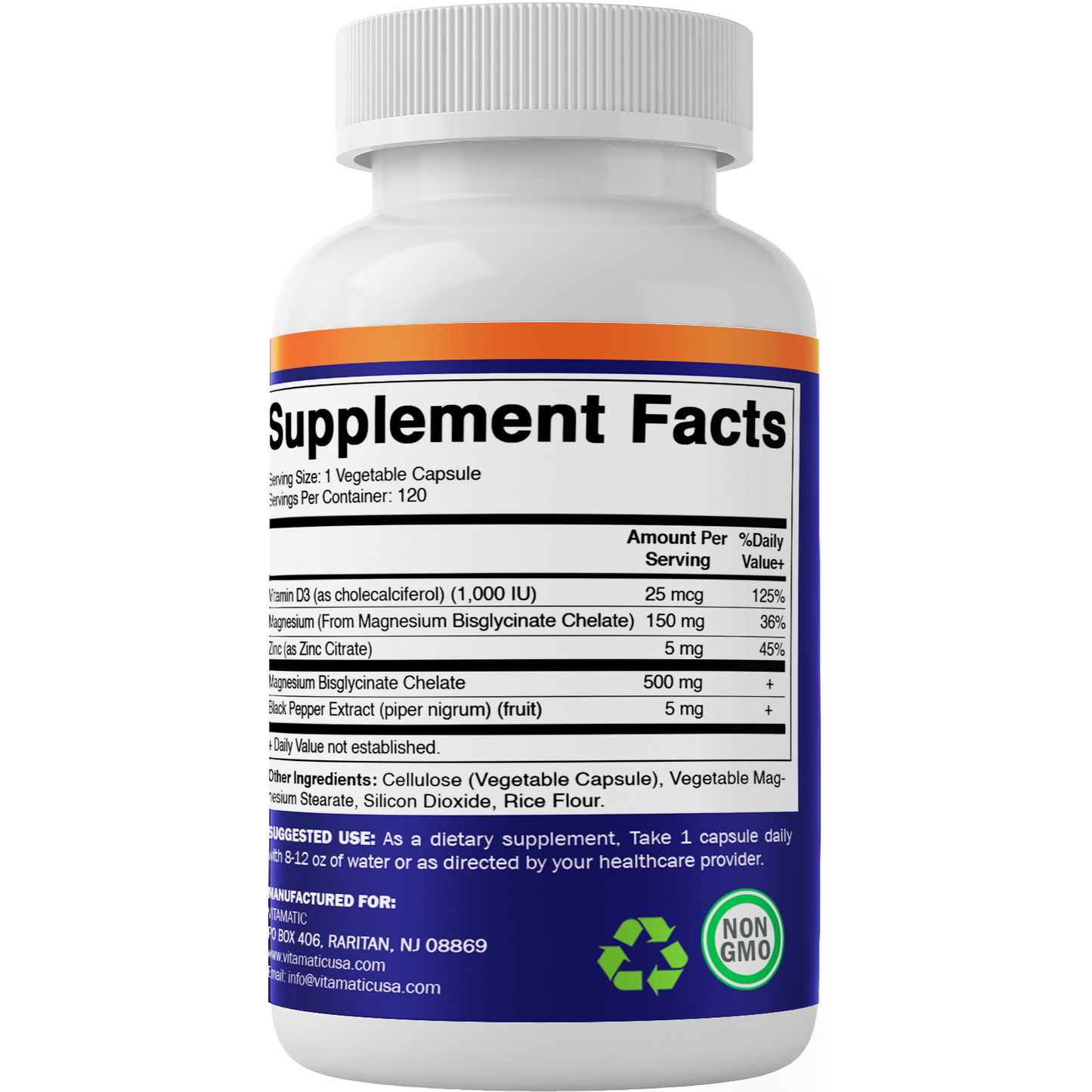 Magnesium Bisglycinate 500mg 120 Vegetarian Capsules