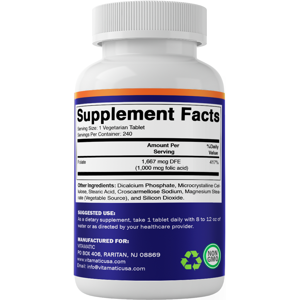Folic Acid 1 mg - 240 Tablets