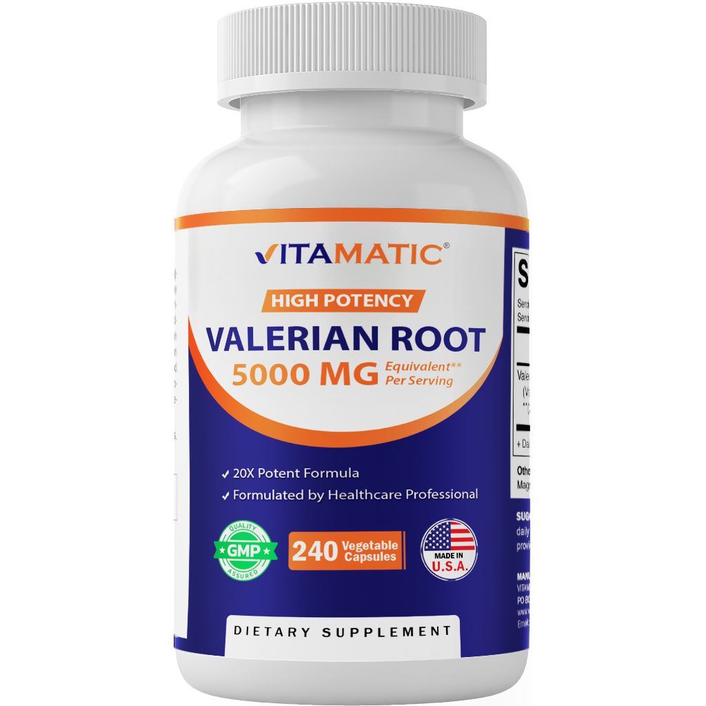 Valerian Root 5000 mg Equivalent per Capsule - 240 Capsules