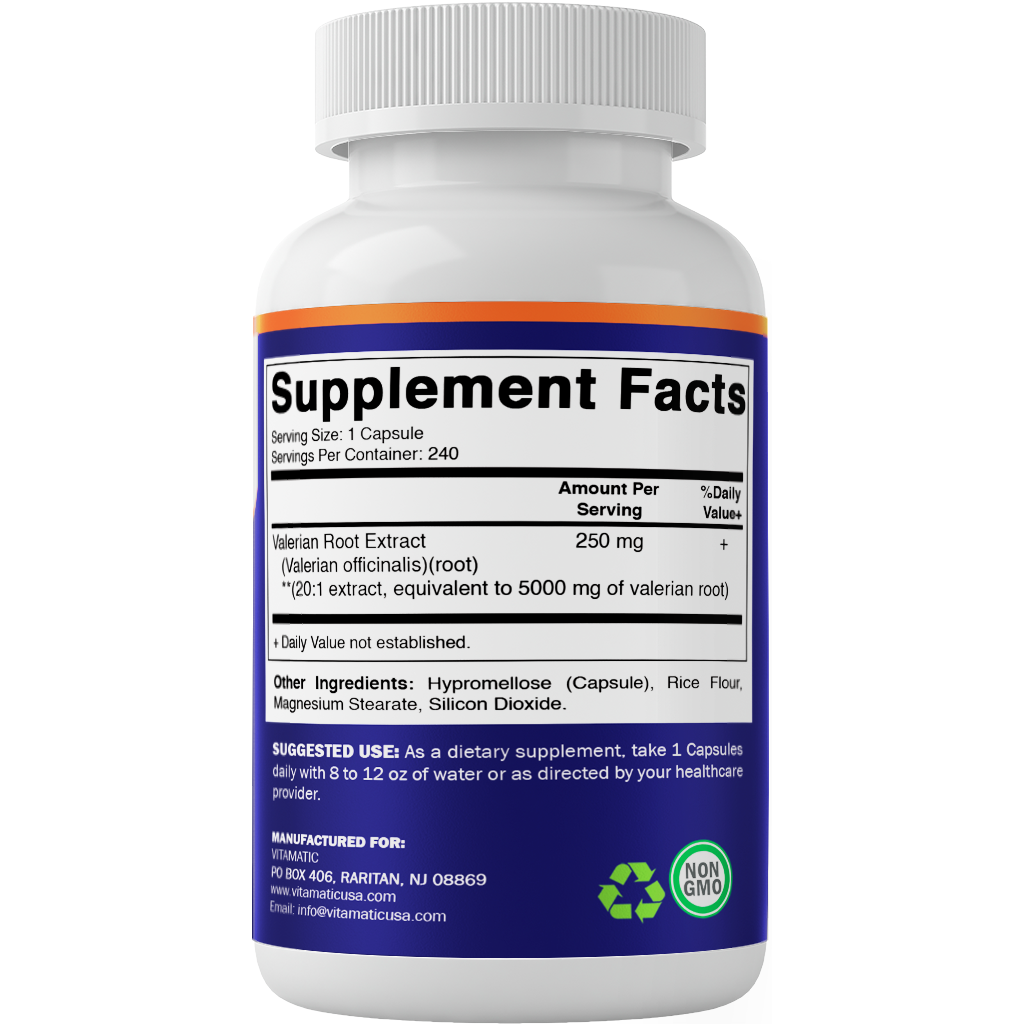 Valerian Root 5000 mg Equivalent per Capsule - 240 Capsules