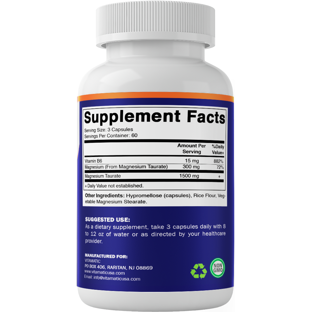 Magnesium Taurate 1500mg 180 Vegetarian Capsules