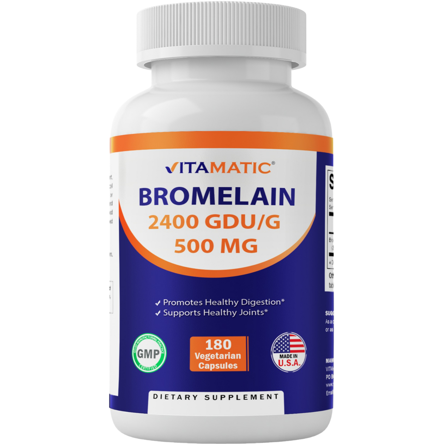 Bromelain 500mg (2400 GDU/gram) - 180 Capsules