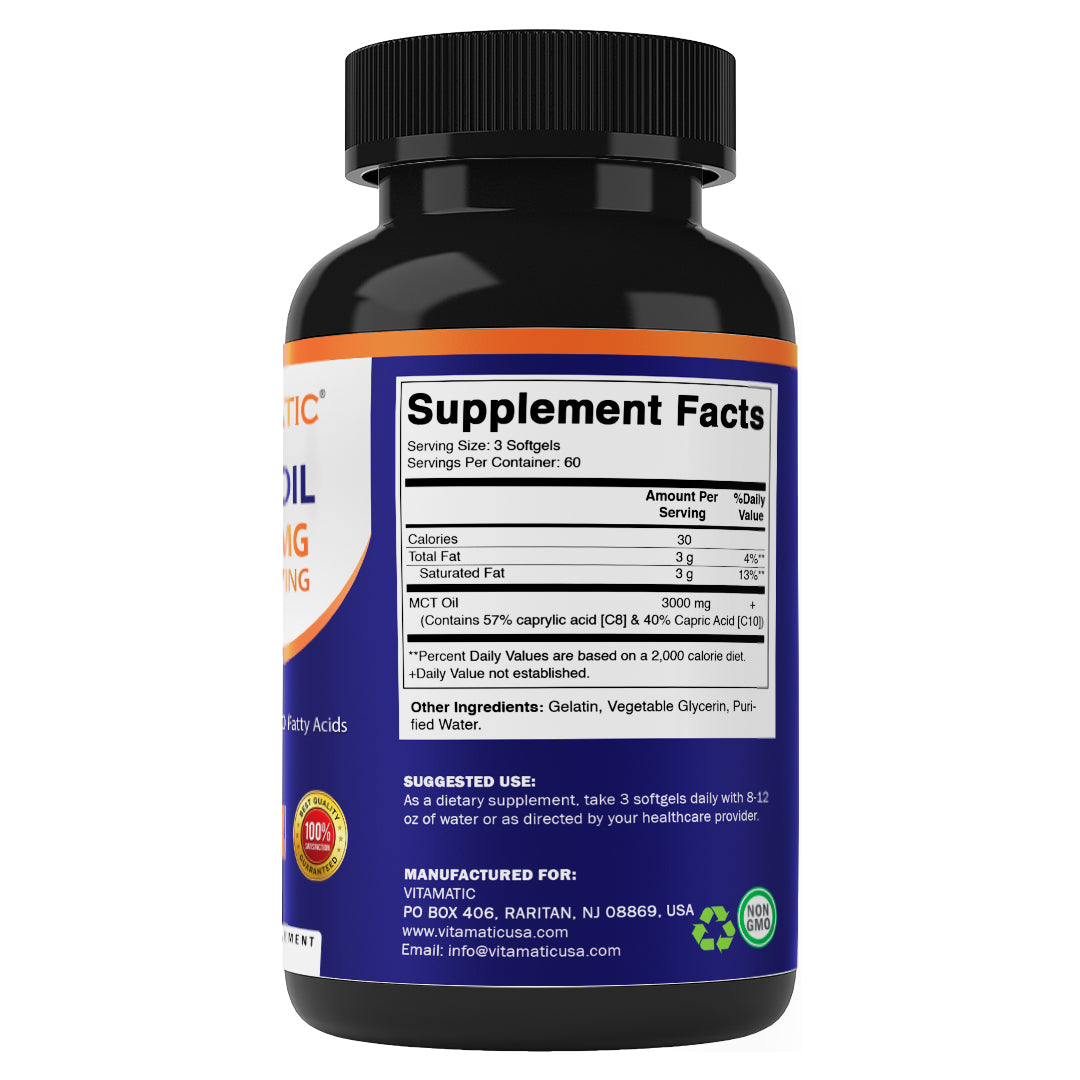MCT Oil Softgels 3000 mg - 180 Softgels