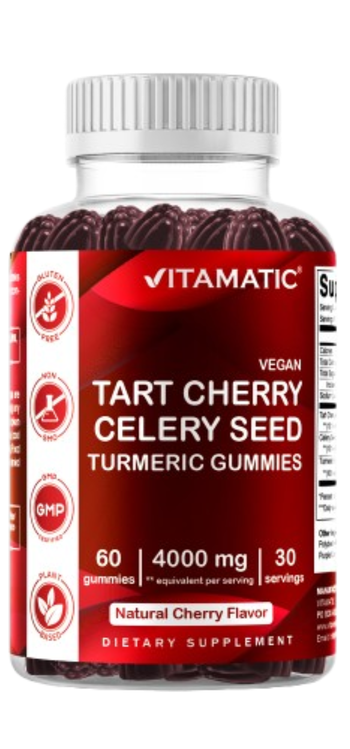 Tart Cherry with Celery Seed 4000 mg - 60 Vegan Gummies