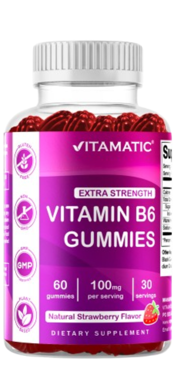 Vitamin B6 100mg - Strawberry Flavor - 60 Gummies