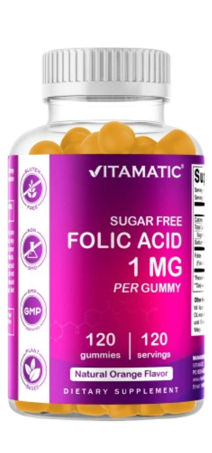 Sugar Free Folic Acid 1 mg - 120 Gummies