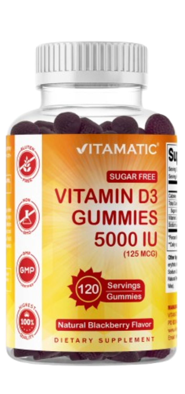 Sugar Free Vitamin D3 5000 IU - 120 Gummies