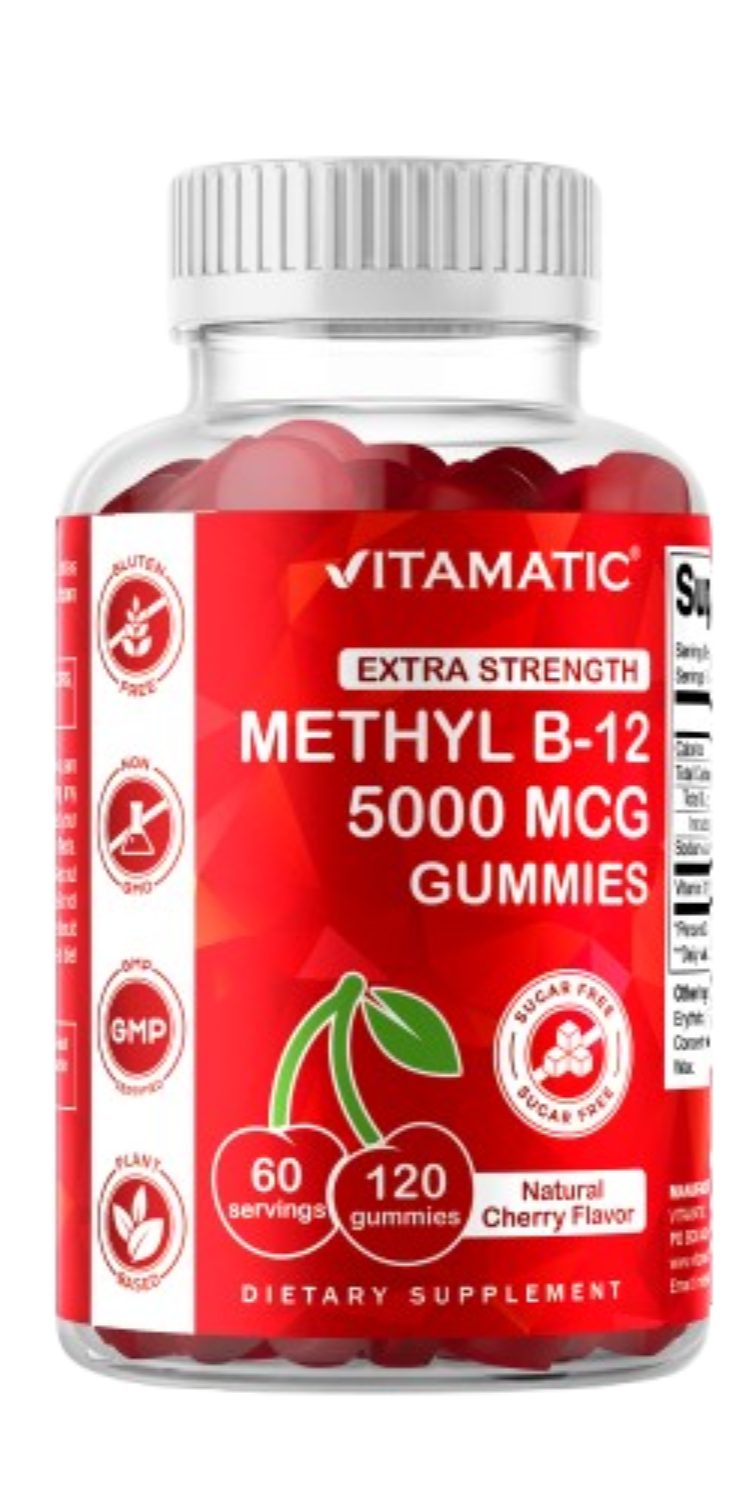 Sugar Free Methyl B12 5000 mcg - 120 Vegan Gummies