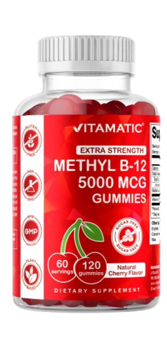Sugar Free Methyl B12 5000 mcg - 120 Vegan Gummies