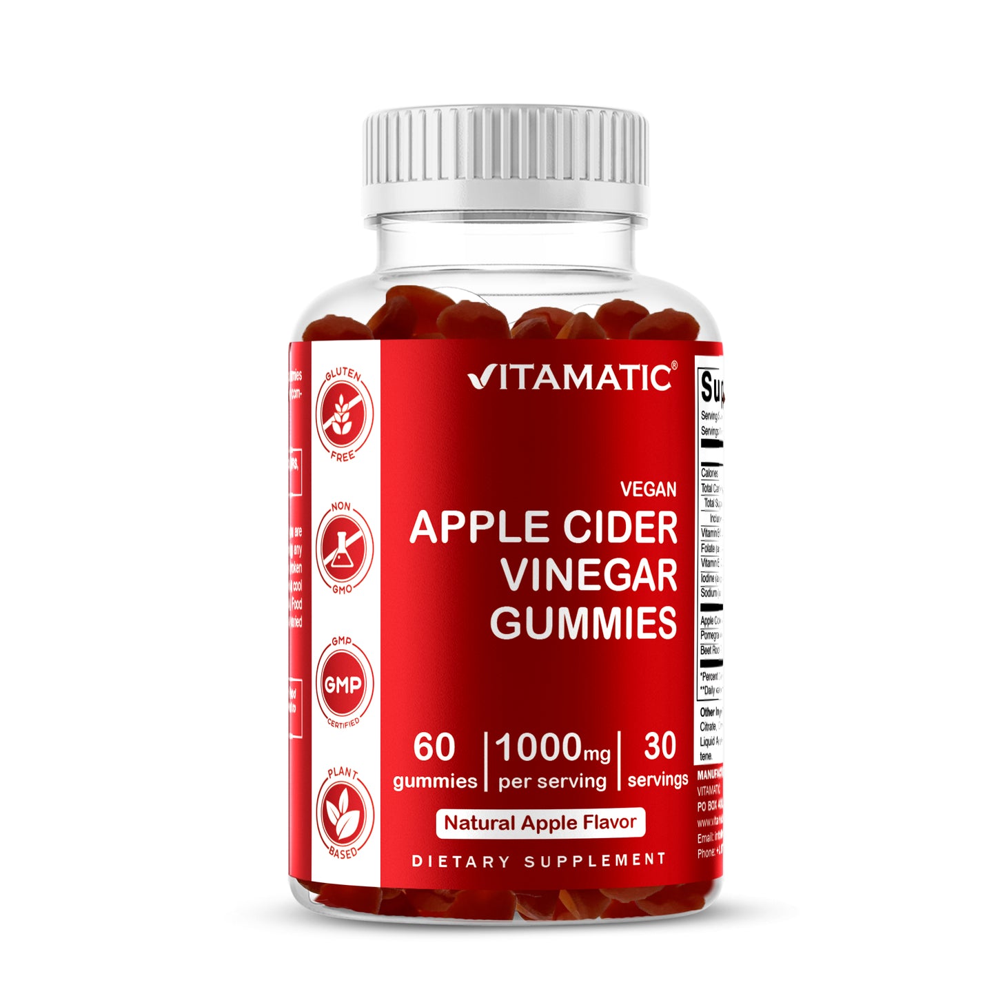Apple Cider Vinegar 1000mg 60 Vegan Gummies