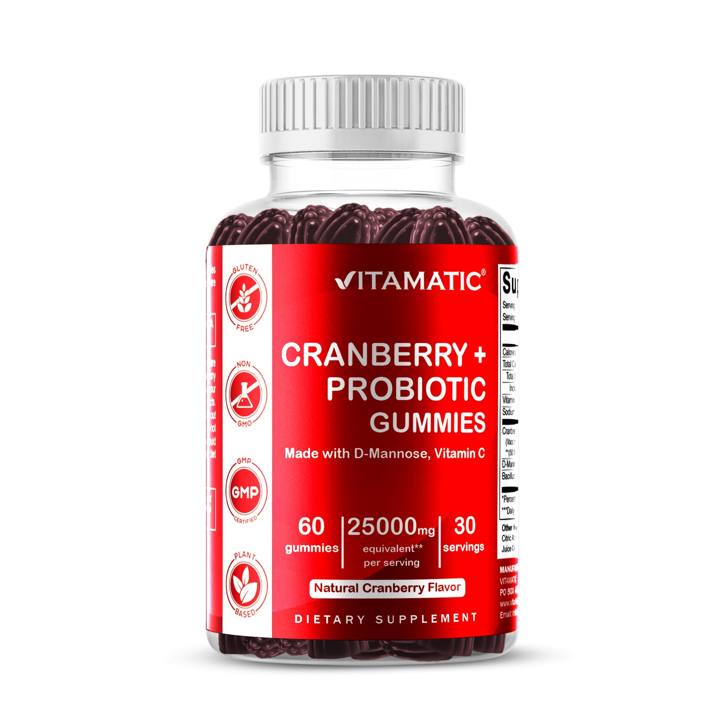 Cranberry with Probiotics 25000mg 60 Vegan Gummies
