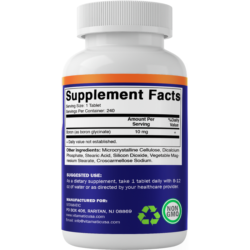 Chelated Boron Glycinate 10mg - 240 Tablets