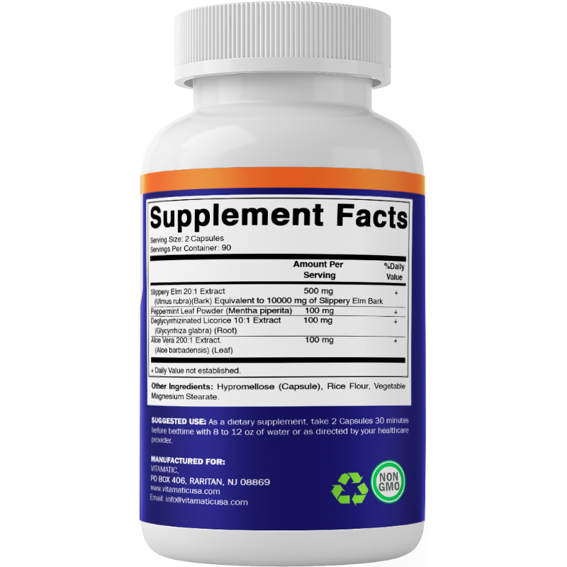 Slippery Elm Bark 10000mg - 180 Vegetarian Capsule