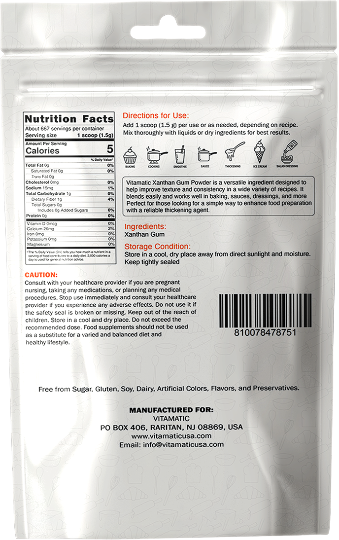 Vitamatic Xanthan Gum Powder 1 kg (2.2 lb)