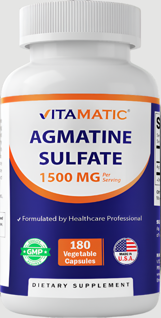 Vitamatic Agmatine Sulfate 1500mg Per Serving - 180 Veg Capsules