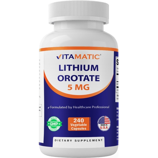 Lithium Orotate 5mg, 240 Veggie Capsules