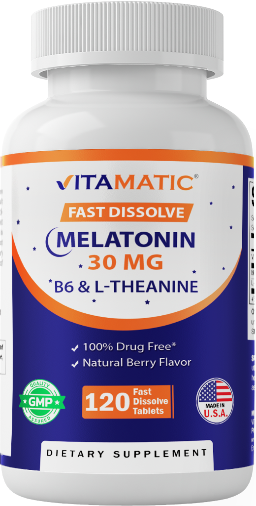 Melatonin 30 mg with L-Theanine & B6 120 Fast Dissolve Tablets