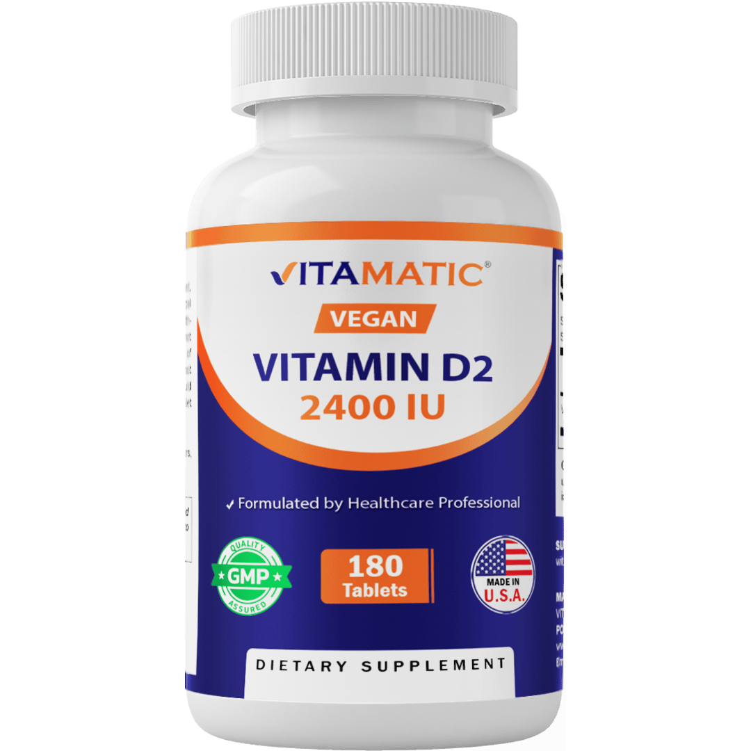 Vitamin D2 60 mcg 2400 IU - 180 Vegetarian Tablets