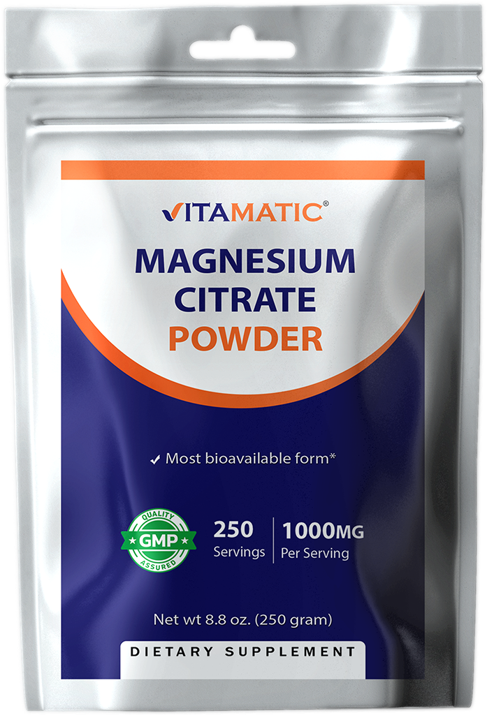 Magnesium Citrate 1000mg per Serving - 250 Grams - 250 Servings