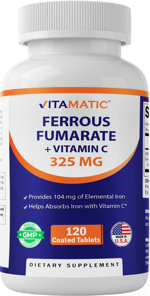 Ferrous Fumarate 325 mg + Vitamin C 100 mg - 120 Tablets