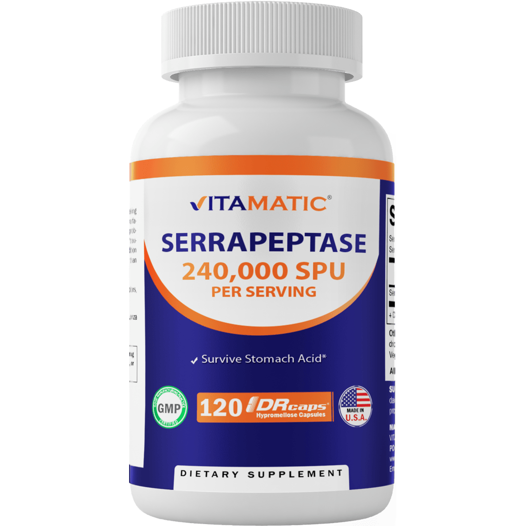 Serrapeptase 240,000 SPU 120 Delayed Released Capsules