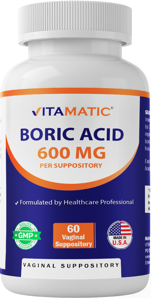 Boric Acid 600mg - 60 Vaginal Suppository