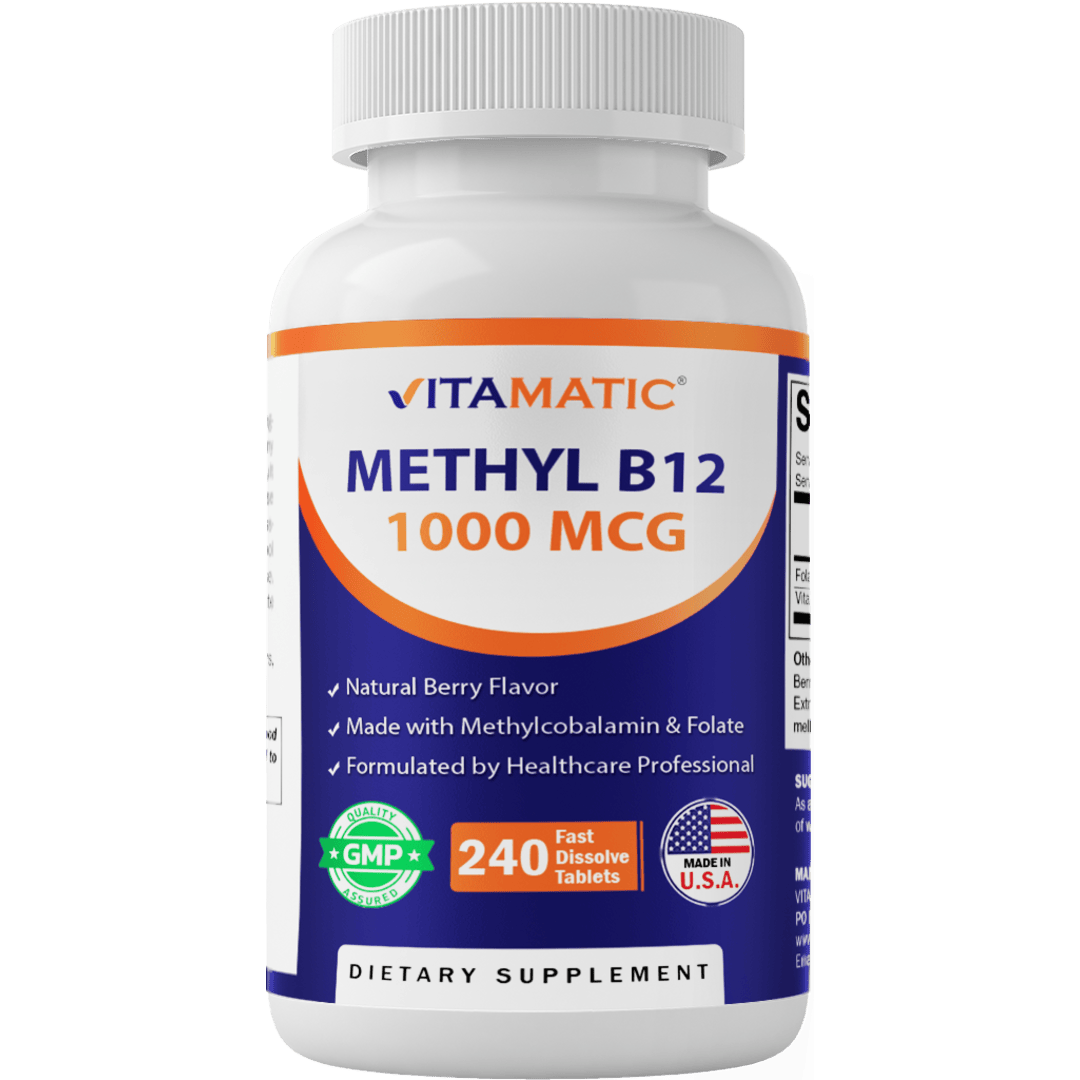 Methyl B12 1000 mg – Natural Berry Flavor – 240 Fast Dissolve Tablets