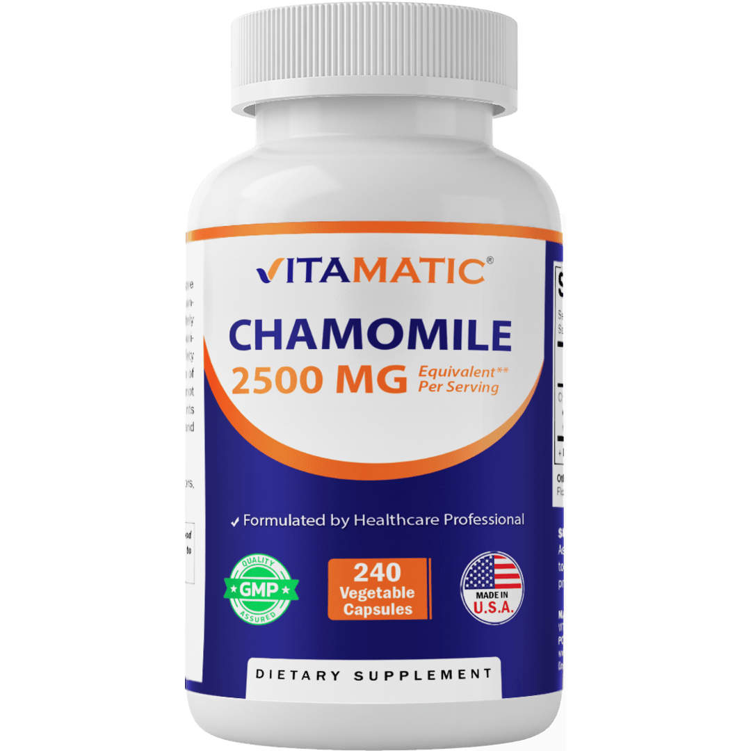 Vitamatic Chamomile 250 mg 10:1 Extract - 240 Veg Capsules - Non-GMO & Gluten Free