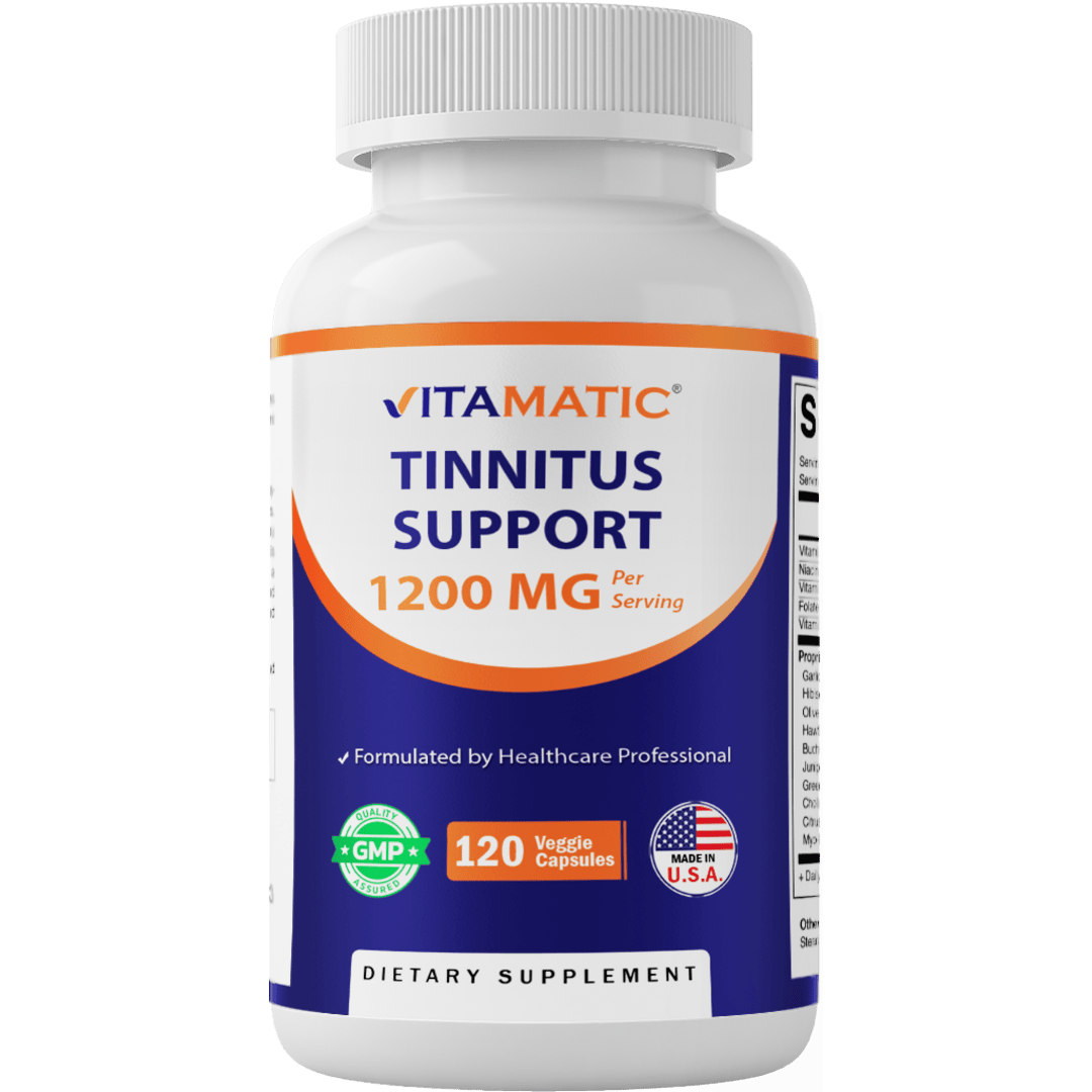 Tinnitus Relief Support - 120 Veggie Capsules - 1200 mg Per Serving
