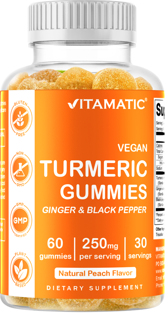 Turmeric Ginger with Black Pepper 60 Vegan Gummies