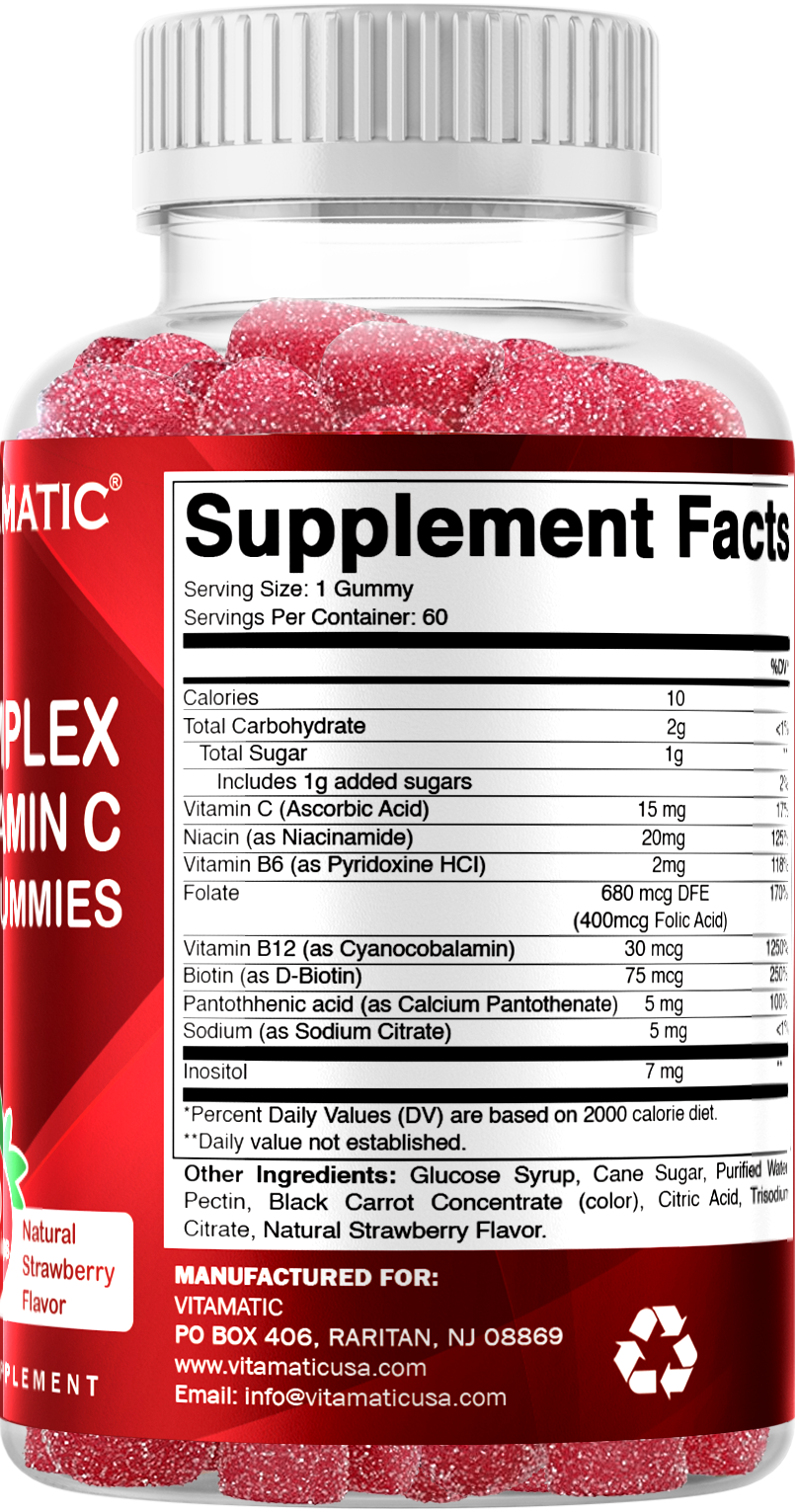 B-Complex with Vitamin C Gummies 60 Ct